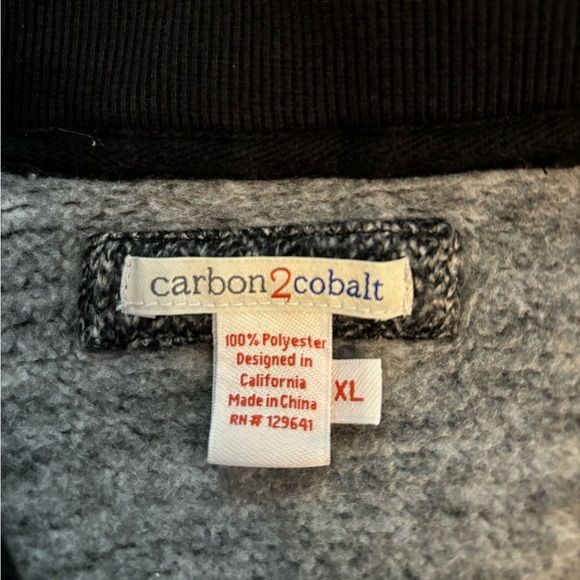 Carbon2Cobalt | Men’s 1/4 Zip Sweater Pullover‎ Black White Sz XL - Picture 4 of 8